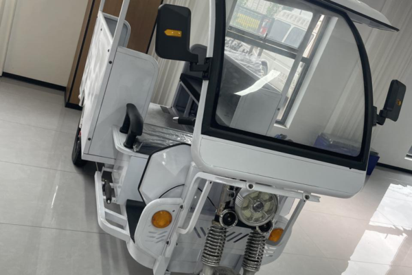 tuktuk Electric 3 Wheel Motorcycle – 1.1M Electric Loader – 800W PMSM Motor, EEC Certified, Open Cargo Bed, 50-70km/h, 175kg Payload, Steel Frame