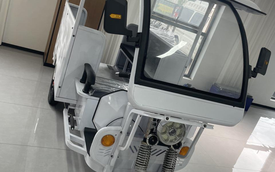 tuktuk Electric 3 Wheel Motorcycle – 1.1M Electric Loader – 800W PMSM Motor, EEC Certified, Open Cargo Bed, 50-70km/h, 175kg Payload, Steel Frame