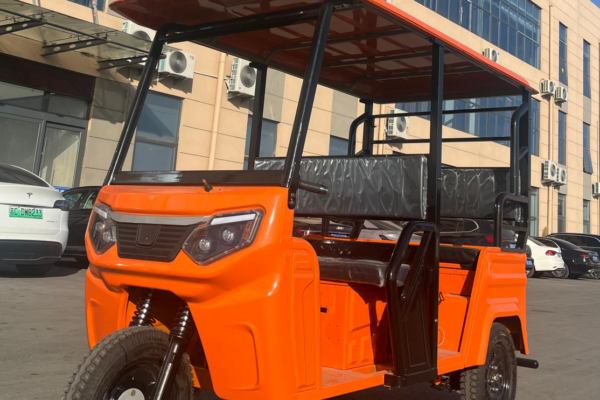 tuktuk Electric 3 Wheel Motorcycle – Luxury Canopy 3+1 – 2000W Motor, 3 Passengers, Open Canopy Design, 45km/h, LED Display, Integral Rear Axle