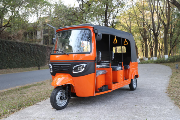 tuktuk Electric 3 Wheel Motorcycle – Luxury Double Row 6+1 – 4000W Motor, 6 Passengers, 66km/h Max Speed, Independent Suspension, Hydraulic Brake, LCD Display